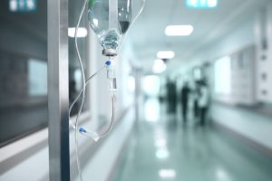 Drip on the background a hospital corridor concept